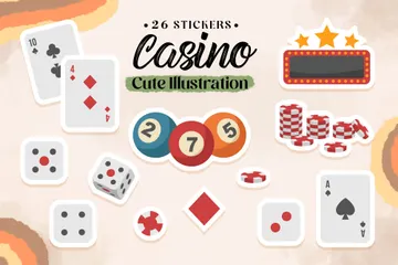 かわいいカジノステッカー アイコンパック