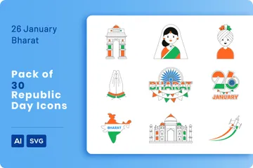 26 January India Republic Day Icon Pack