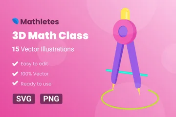 3D Math Illustration Icon Pack