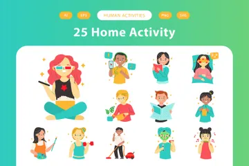 Activité à domicile Pack d'Icônes