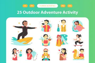 Activité d'aventure en plein air Pack d'Icônes