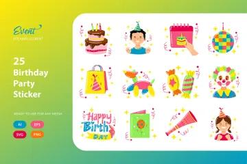 Adesivo de festa de aniversário Icon Pack