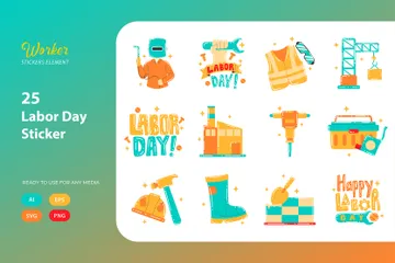 Adesivo per la festa dei lavoratori Icon Pack