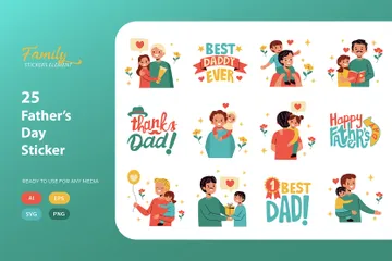 Adesivo per la festa del papà Icon Pack