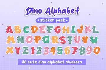 Alphabet de dinosaures colorés Pack d'Icônes