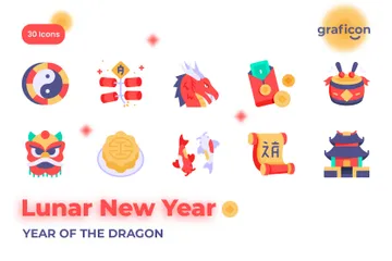 Año Nuevo Lunar Paquete de Iconos