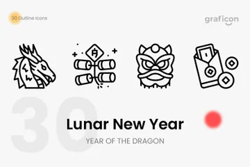 Año Nuevo Lunar Paquete de Iconos