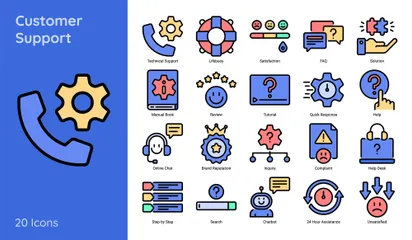 Atención al cliente Paquete de Iconos