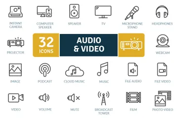 Audio y video Paquete de Iconos