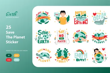 Sauvez la planète Sticker Icon Pack