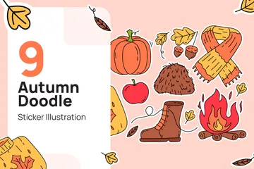 Autumn Season Sticker Icon Pack