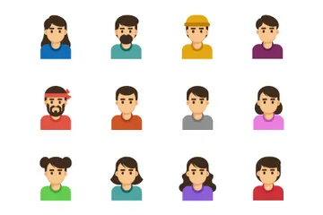 People Avatars Vector Free Icon Set 