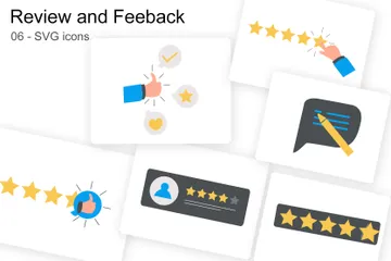 Überprüfung und Feedback Symbolpack