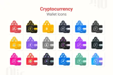 Billetera de criptomonedas Paquete de Iconos