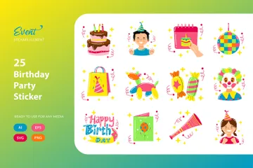 Birthday Party Sticker Icon Pack