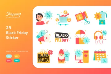 Black Friday Sticker Icon Pack