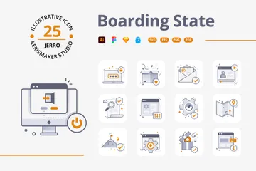 Boarding-Staat Symbolpack