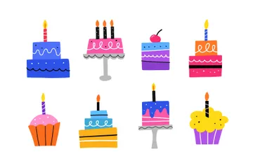 Bolos de aniversário Pacote de Ícones
