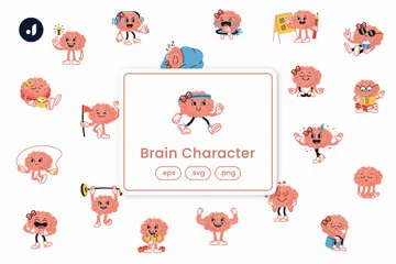 Brain Character Icon Pack