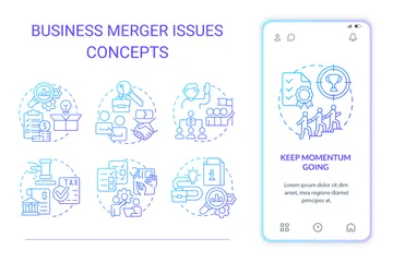 Business Merger Issues Icon Pack