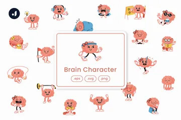 Personagem cerebral Pacote de Ícones