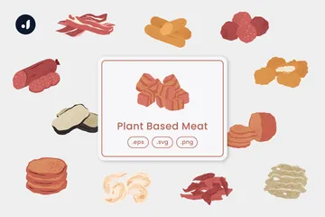 Carne a base de plantas Paquete de Iconos