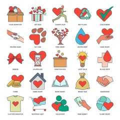 Charity, Kindness, Donation Icon Pack