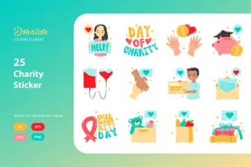 Charity Sticker Icon Pack