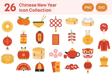 Chinesisches Neujahr Symbolpack