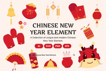 Chinesisches Neujahr Symbolpack