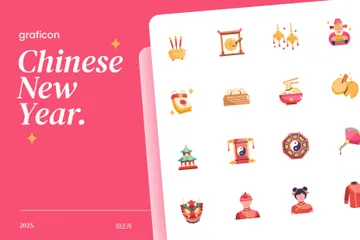 Chinesisches Neujahr Symbolpack