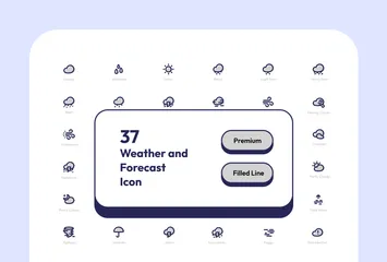 Tiempo y pronóstico 2 Paquete de Iconos