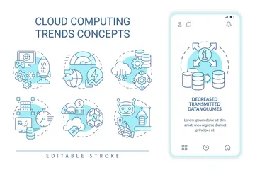 Cloud Computing Trends Benefits Icon Pack