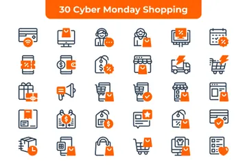 Compras na Cyber Monday Pacote de Ícones