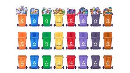 Containers For Sorting Waste Icon Pack