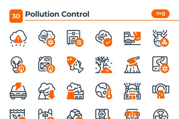 Contrôle de la pollution Pack d'Icônes