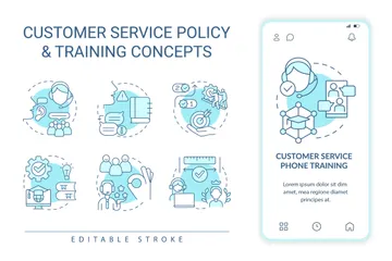 Customer Service Policy And Training Icon Pack
