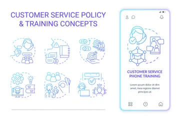 Customer Service Policy And Training Icon Pack