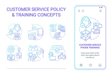 Customer Service Policy And Training Icon Pack