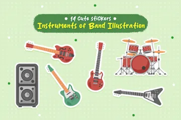 Cute Band Instrument Icon Pack