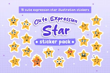 Cute Expression Star Icon Pack