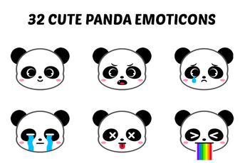 Cute Panda Emoticons Icon Pack