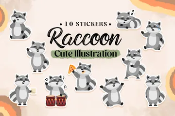 Cute Raccoon Icon Pack