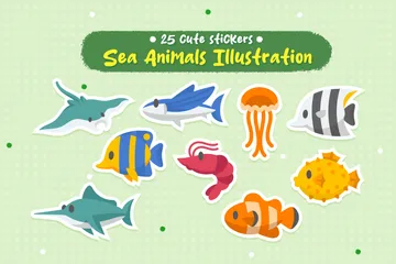 Cute Sea Animals Icon Pack
