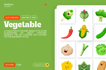 Cute Vegetable Icon Pack