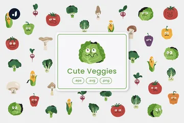 Cute Veggies Icon Pack