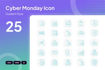 Ventas del lunes cibernético Icon Pack