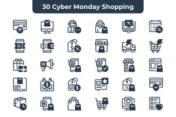 Compras na Cyber Monday Pacote de Ícones