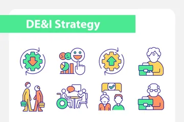 DEI Strategy In Workplace Icon Pack