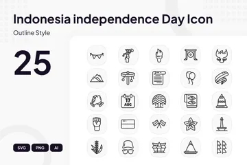 Dia da Independência da Indonésia Pacote de Ícones